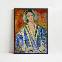 Woman in a Blue Grandoura (1951) by Henri Matisse – Art Print - Art print in black frame
