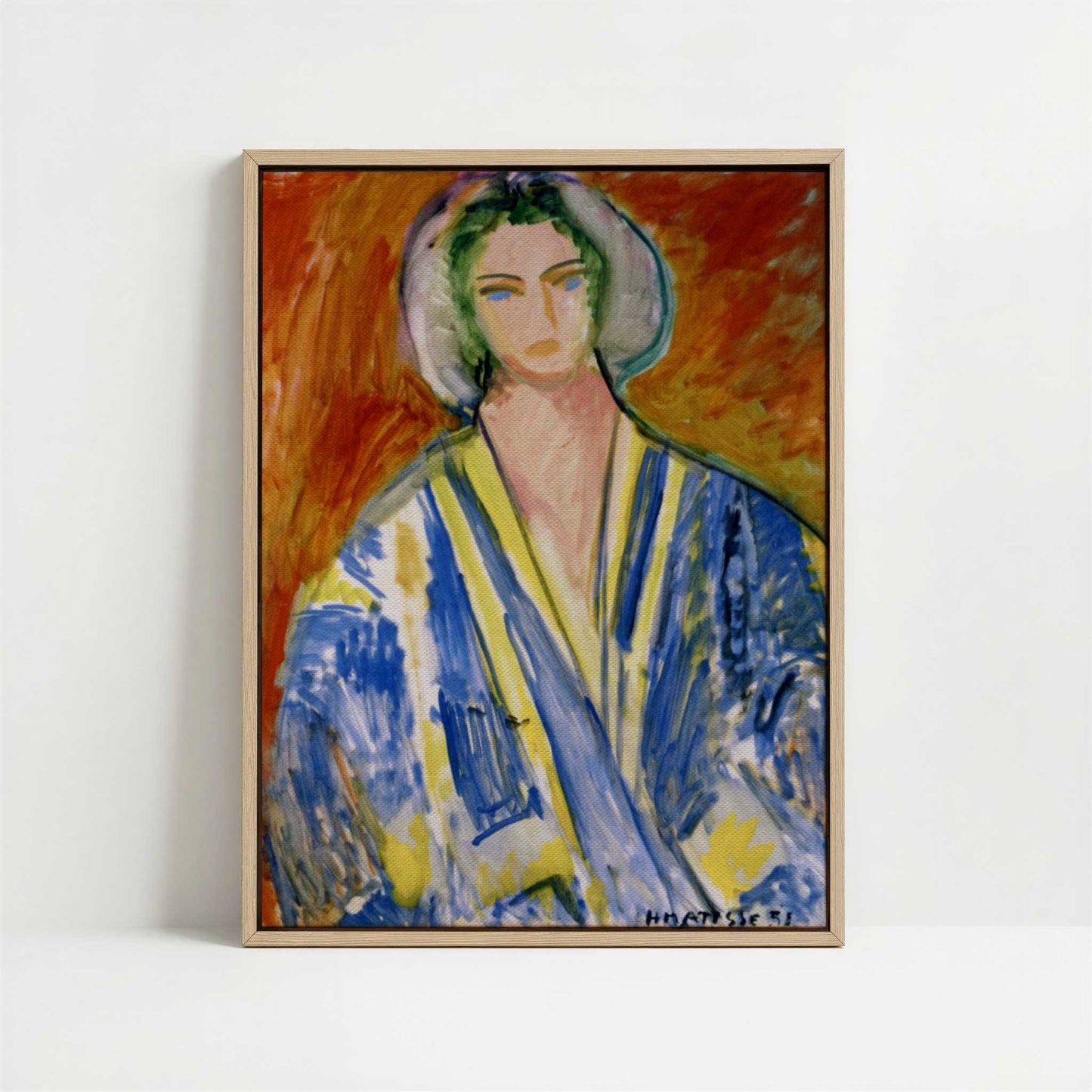 Framed Canvas - Framed canvas in oak color frame