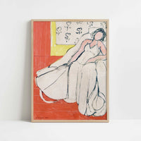 Woman in a White Coat (1944) by Henri Matisse – Art Print - Art print in oak frame