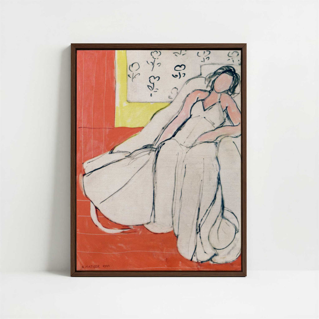 Framed Canvas - Framed canvas in dark wood color frame