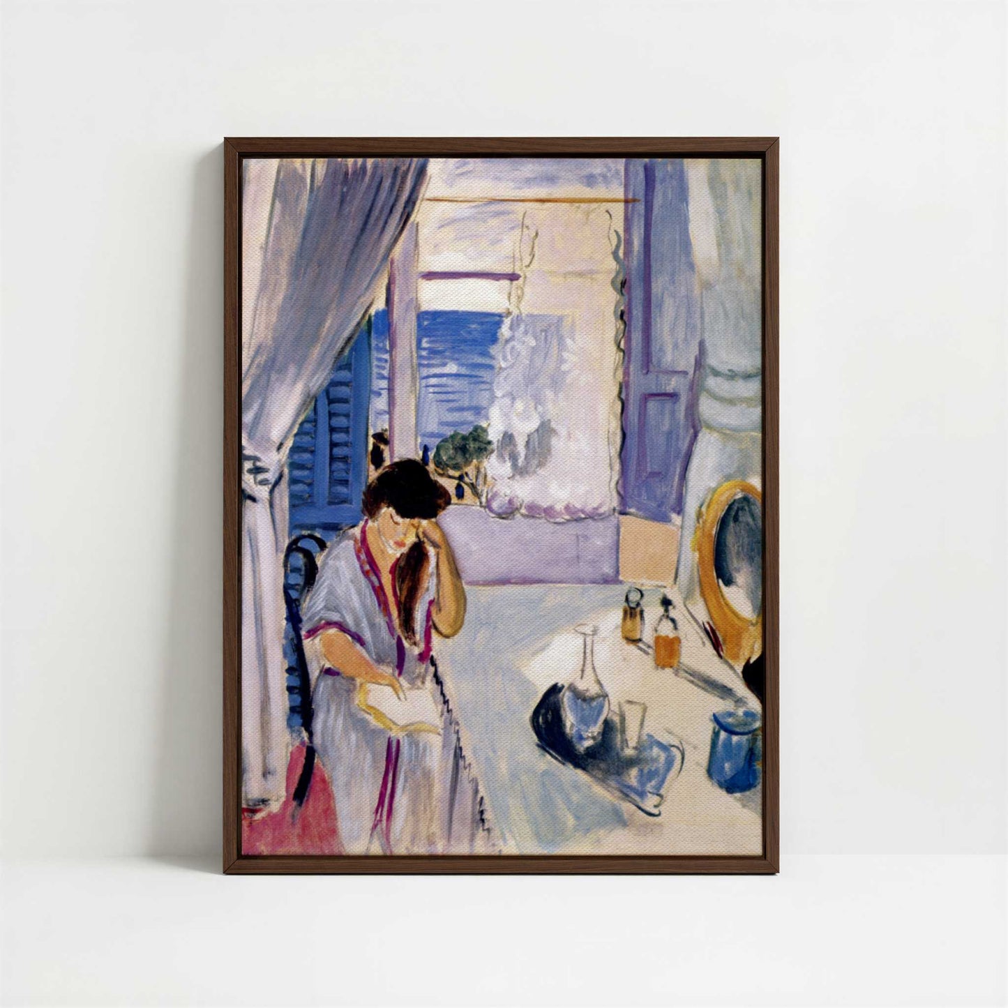 Framed Canvas - Framed canvas in dark wood color frame