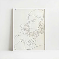Woman with Checked Collar (1938) by Henri Matisse – Art Print - Art print in white frame