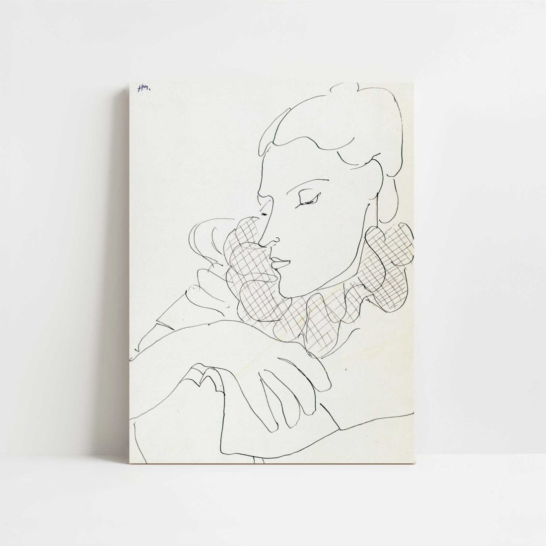 Woman with Checked Collar (1938) by Henri Matisse – Art Print - Unframed art print