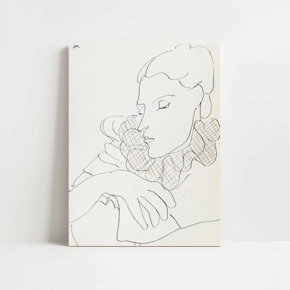 Woman with Checked Collar (1938) by Henri Matisse – Art Print - Unframed art print