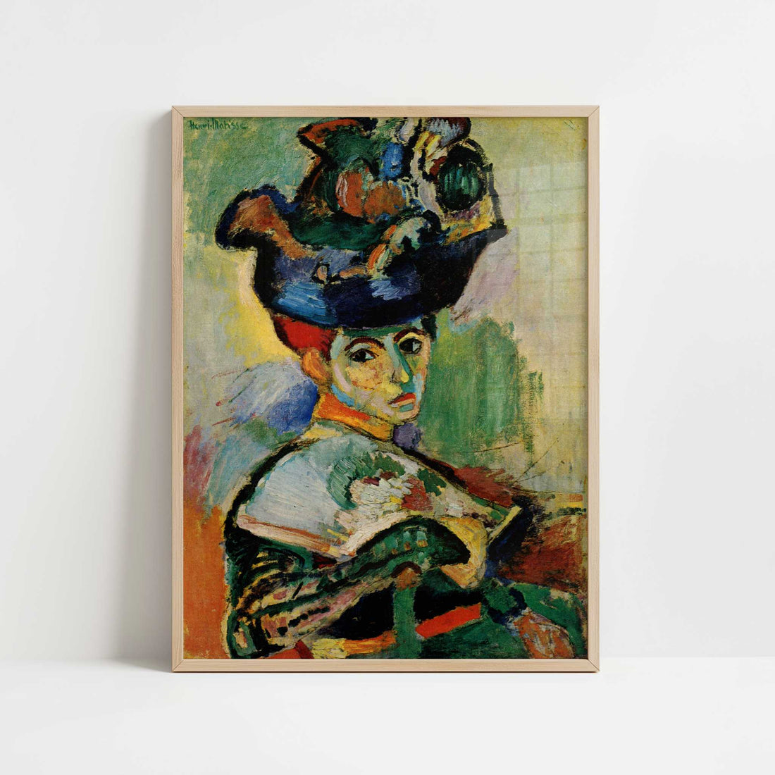 Woman with the Hat (1905) by Henri Matisse – Art Print - Art print in oak frame