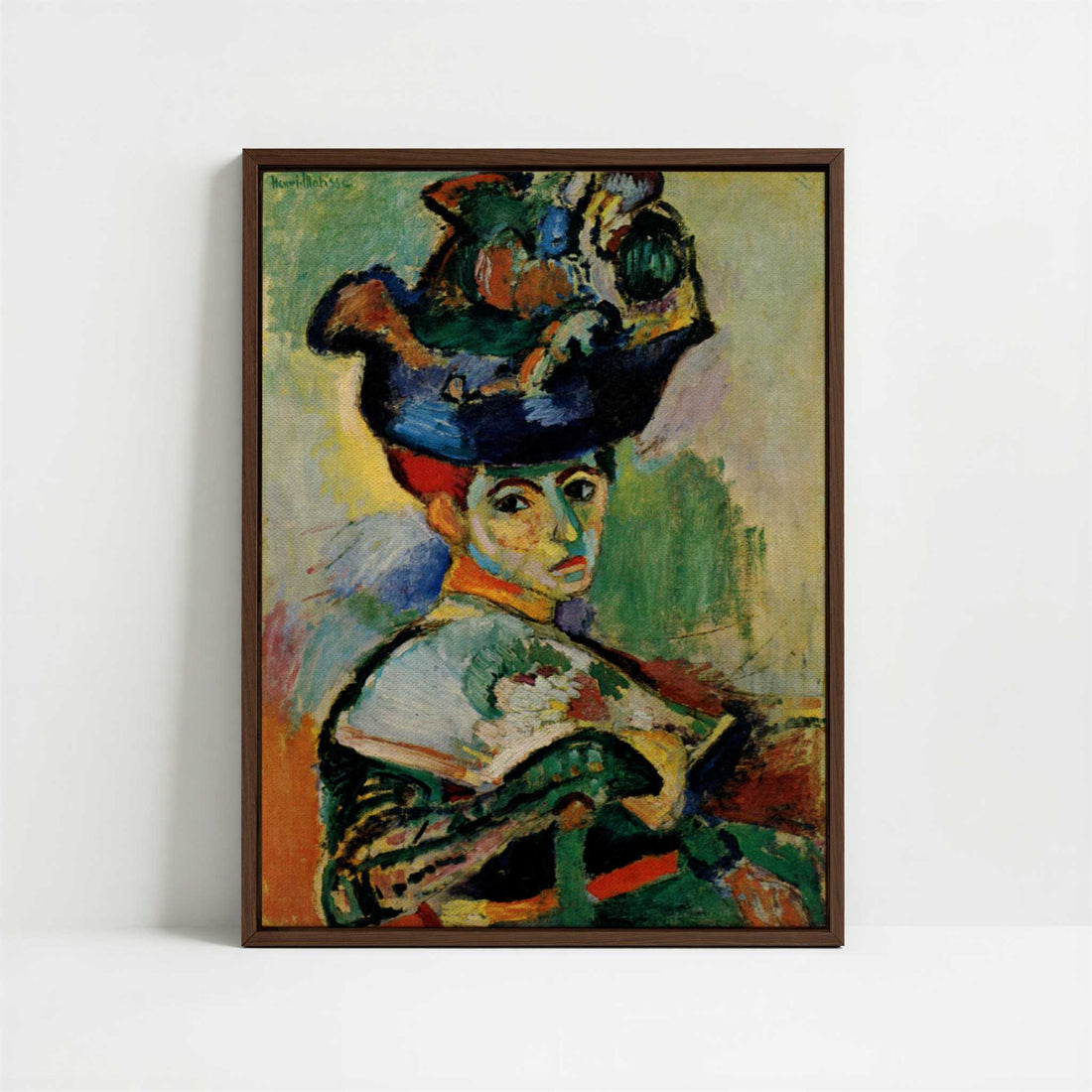 Framed Canvas - Framed canvas in dark wood color frame