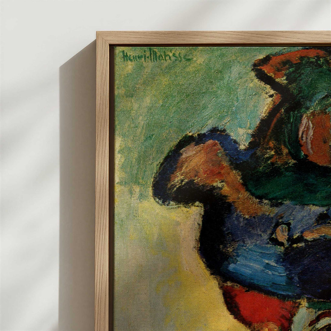 Framed Canvas - Close-up detail and texture of the framed canvas