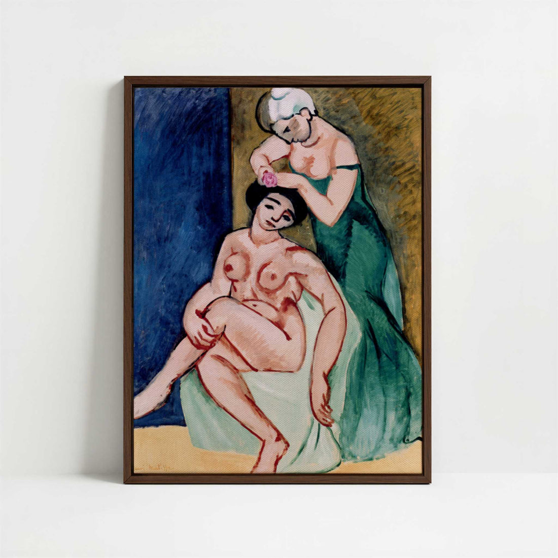Framed Canvas - Framed canvas in dark wood color frame