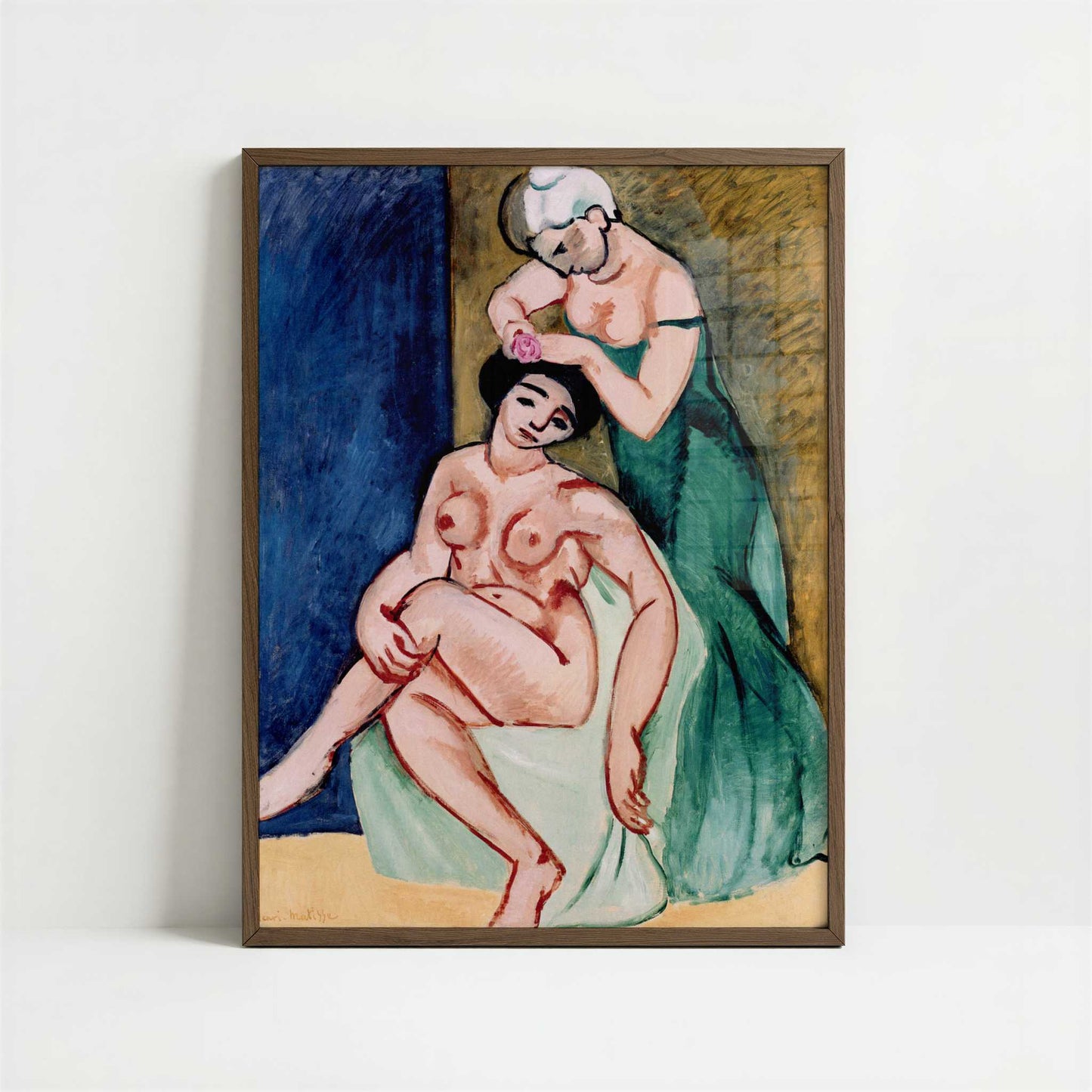 Women at their Toilet (1907) by Henri Matisse – Art Print - Art print in dark wood frame