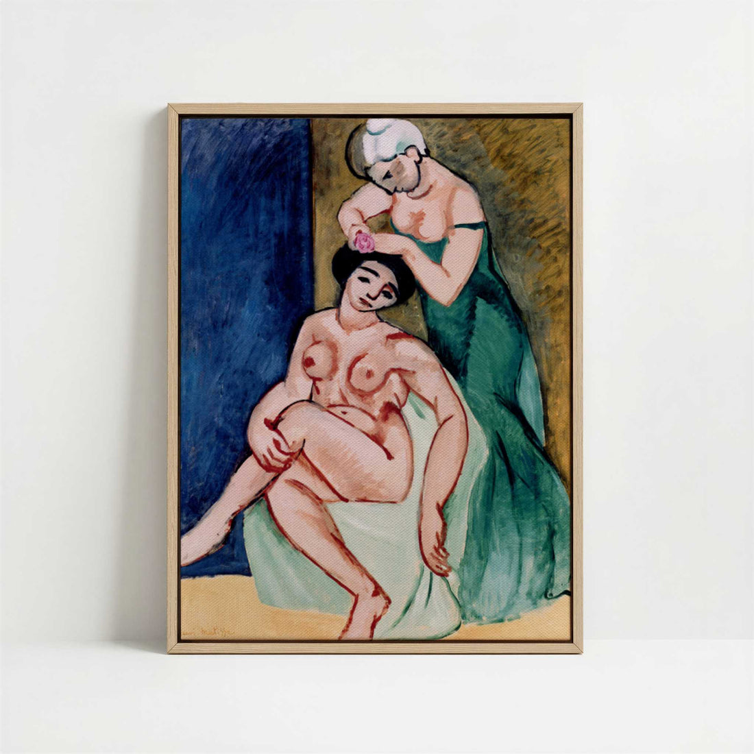 Framed Canvas - Framed canvas in oak color frame