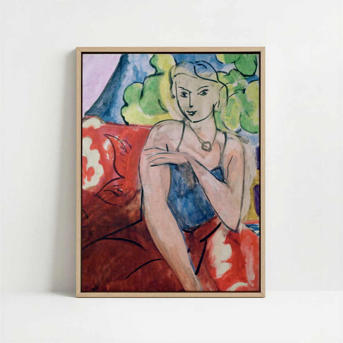 Framed Canvas - Framed canvas in oak color frame
