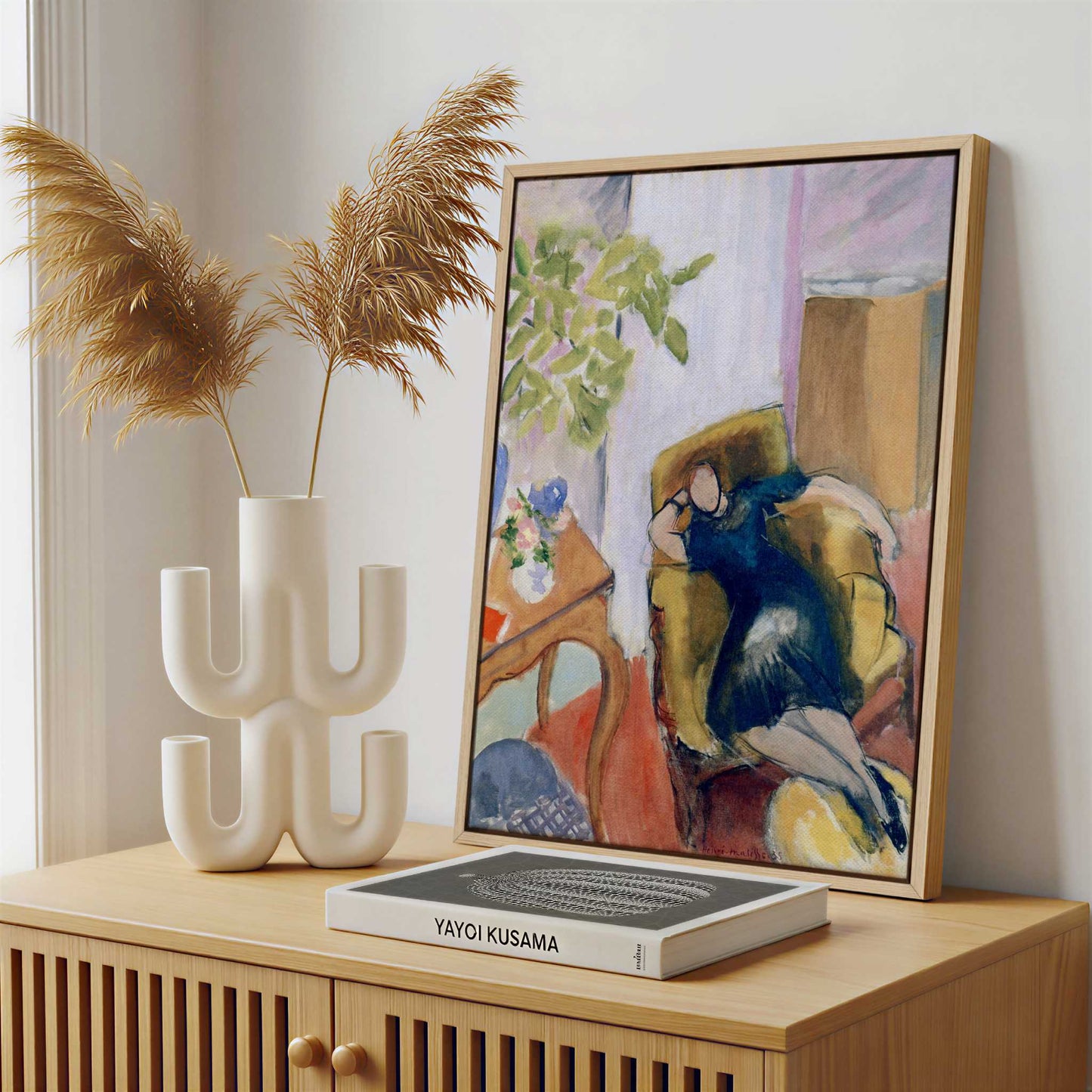 Framed Canvas - Framed canvas in a stylish interior setting