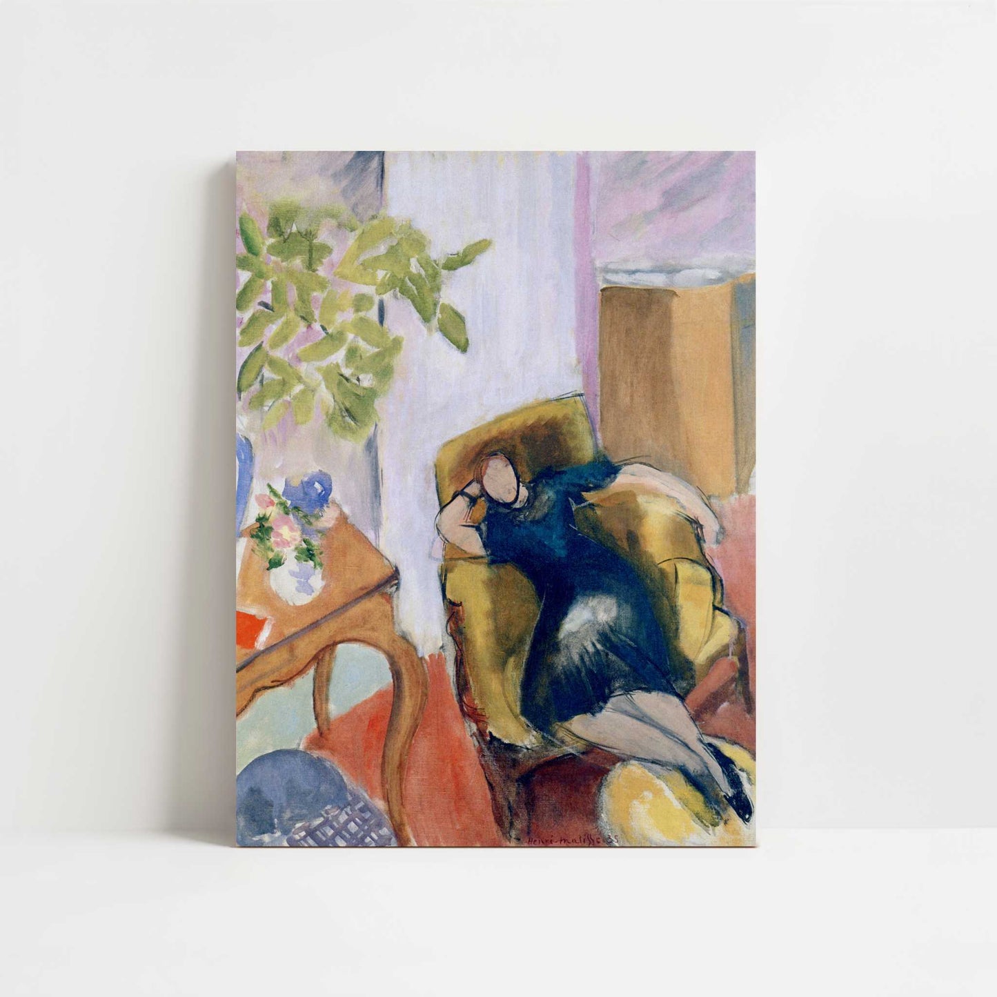 Young Girl in Black in a Yellow Armchair (1935) by Henri Matisse – Art Print - Unframed art print