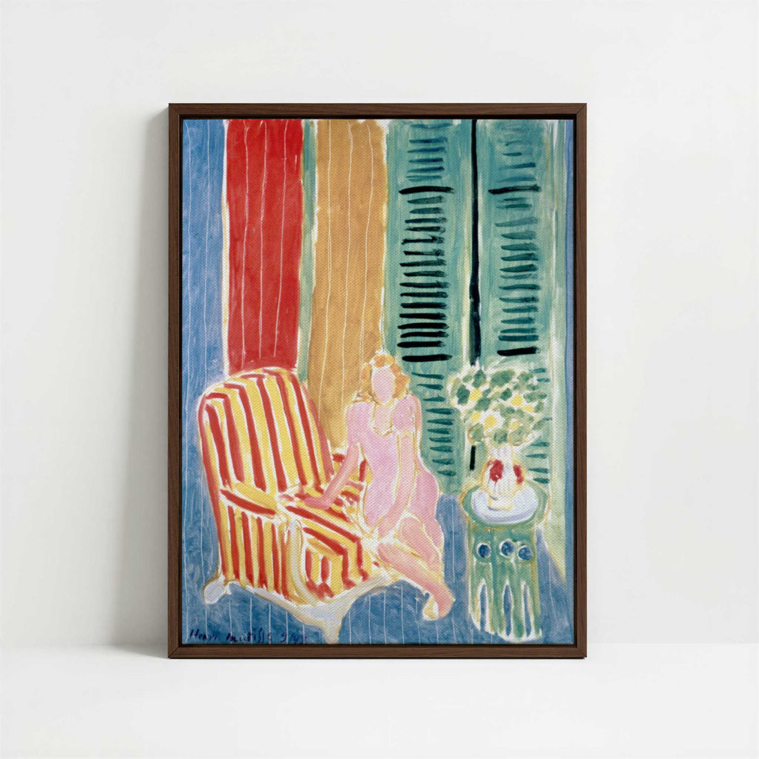 Framed Canvas - Framed canvas in dark wood color frame