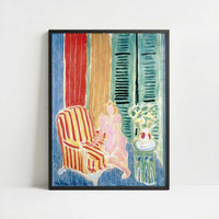 Young Woman in a Pink Dress (1942) by Henri Matisse – Art Print - Art print in black frame