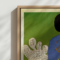 Framed Canvas - Close-up detail and texture of the framed canvas