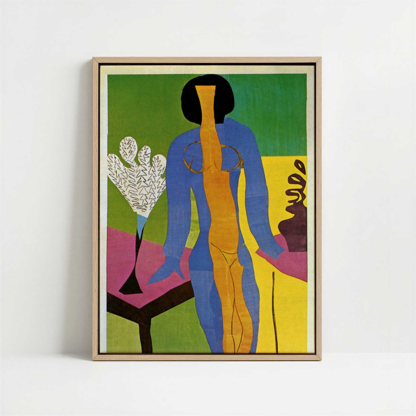 Framed Canvas - Framed canvas in oak color frame