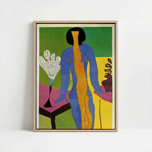Framed Canvas - Framed canvas in oak color frame