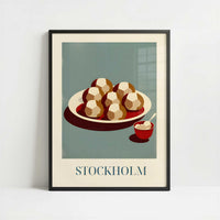 Meatballs from Stockholm, Sweden - Art Print - Art print in black frame