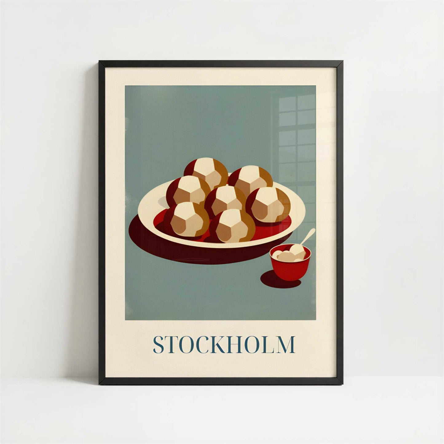 Meatballs from Stockholm, Sweden - Art Print - Art print in black frame