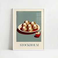 Meatballs from Stockholm, Sweden - Art Print - Art print in white frame