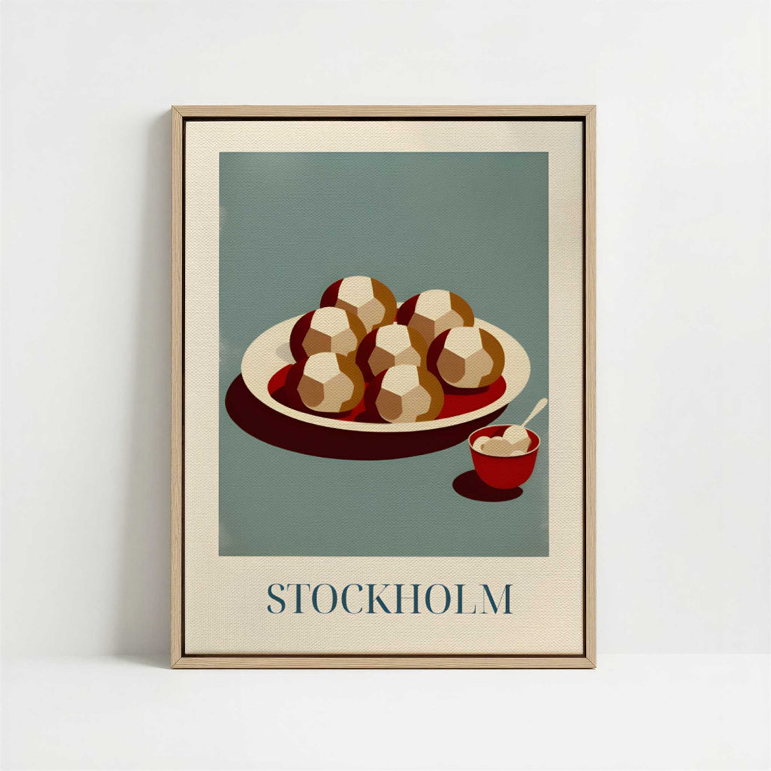 Framed Canvas - Framed canvas in oak color frame