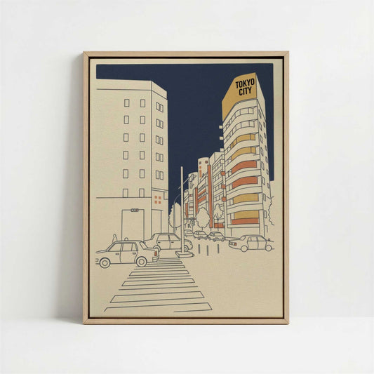 Framed Canvas - Framed canvas in oak color frame