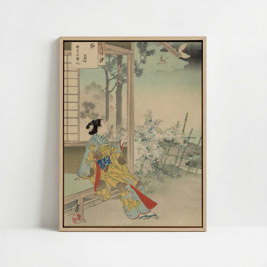 Framed Canvas - Framed canvas in oak color frame