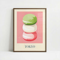 Mochi from Tokyo, Japan - Art Print - Art print in dark wood frame