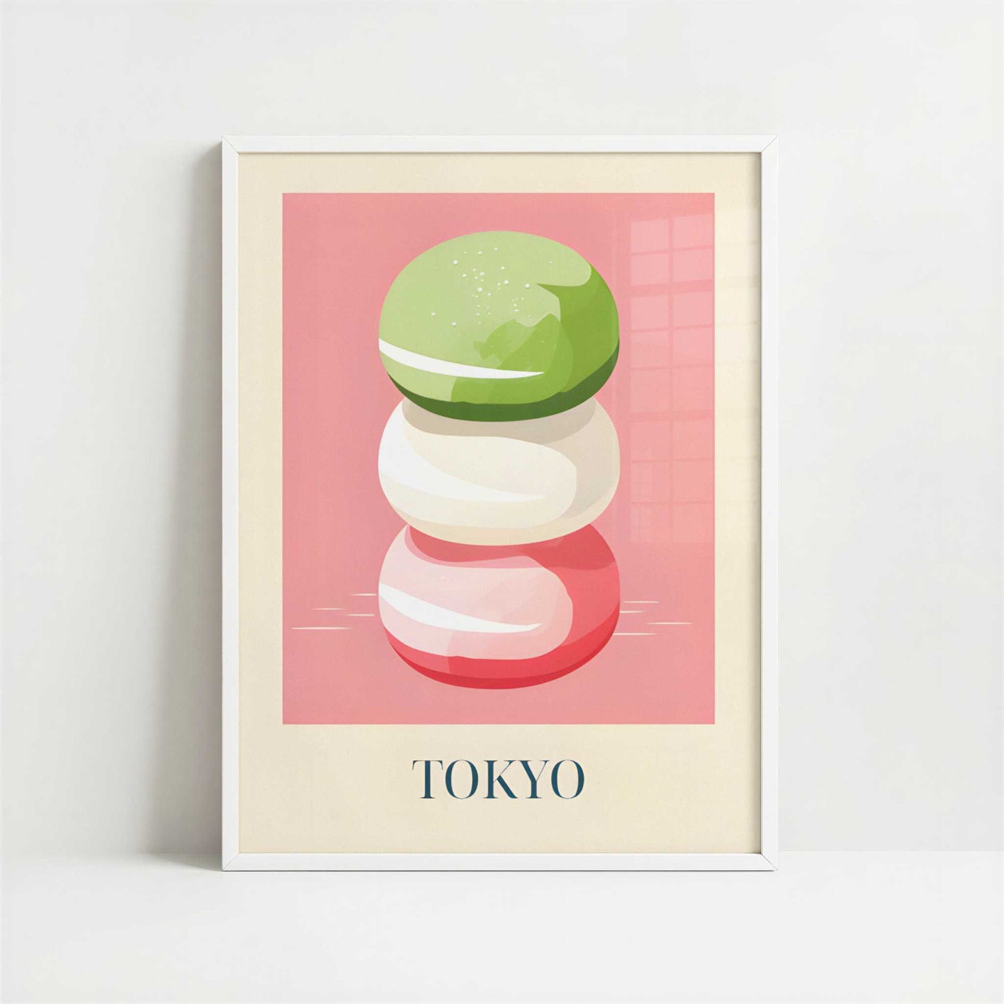 Mochi from Tokyo, Japan - Art Print - Art print in white frame