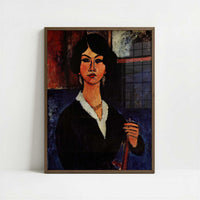 Almaisa (1917) by Amedeo Modigliani – Art Print - Art print in dark wood frame
