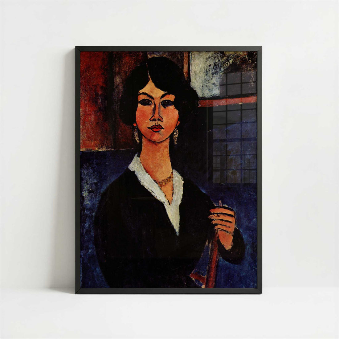 Almaisa (1917) by Amedeo Modigliani – Art Print - Art print in black frame