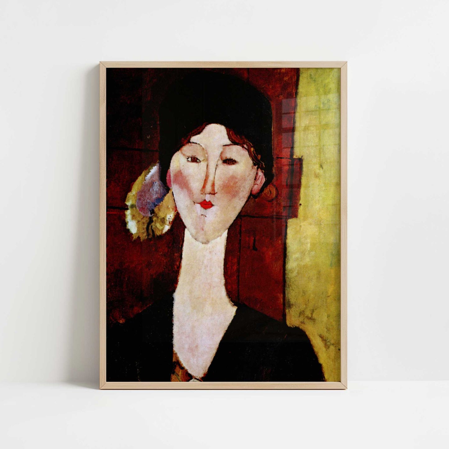 Beatrice Hastings (1915) by Amedeo Modigliani – Art Print - Art print in oak frame