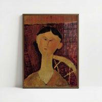 Beatrice Hastings (c.1915) by Amedeo Modigliani – Art Print - Art print in dark wood frame