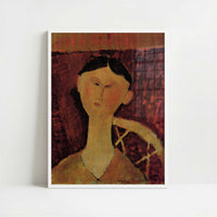 Beatrice Hastings (c.1915) by Amedeo Modigliani – Art Print - Art print in white frame