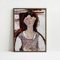 Beatrice Hastings (1915) by Amedeo Modigliani – Art Print - Art print in dark wood frame