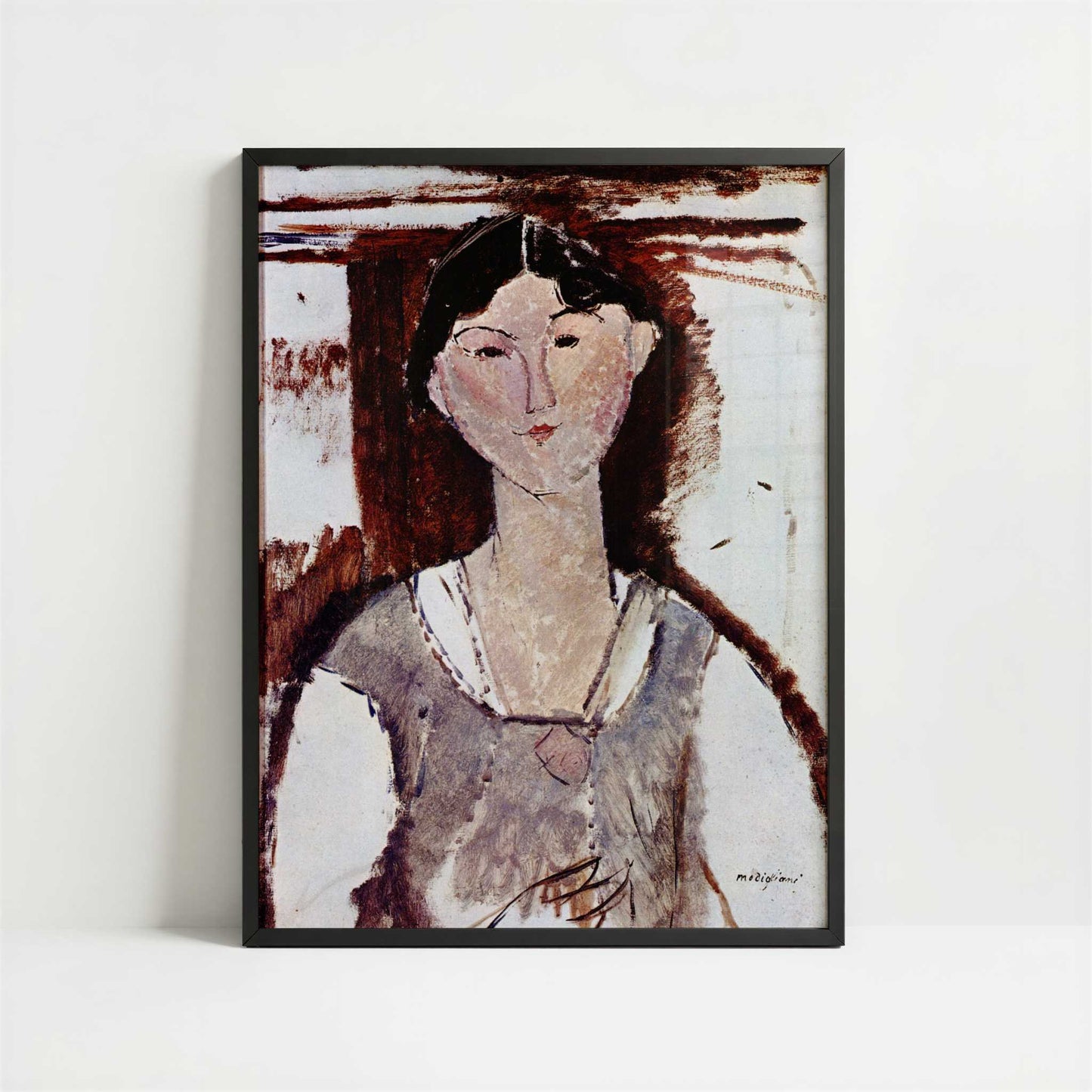 Beatrice Hastings (1915) by Amedeo Modigliani – Art Print - Art print in black frame