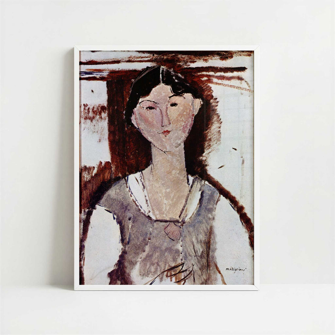 Beatrice Hastings (1915) by Amedeo Modigliani – Art Print - Art print in white frame