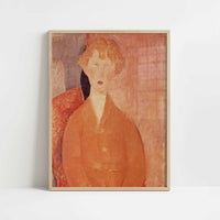 Boy in Shorts (c.1918) by Amedeo Modigliani – Art Print - Art print in oak frame
