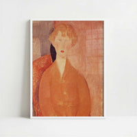 Boy in Shorts (c.1918) by Amedeo Modigliani – Art Print - Art print in white frame