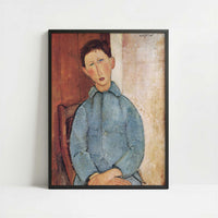 Boy in a Blue Jacket (1918) by Amedeo Modigliani – Art Print - Art print in black frame