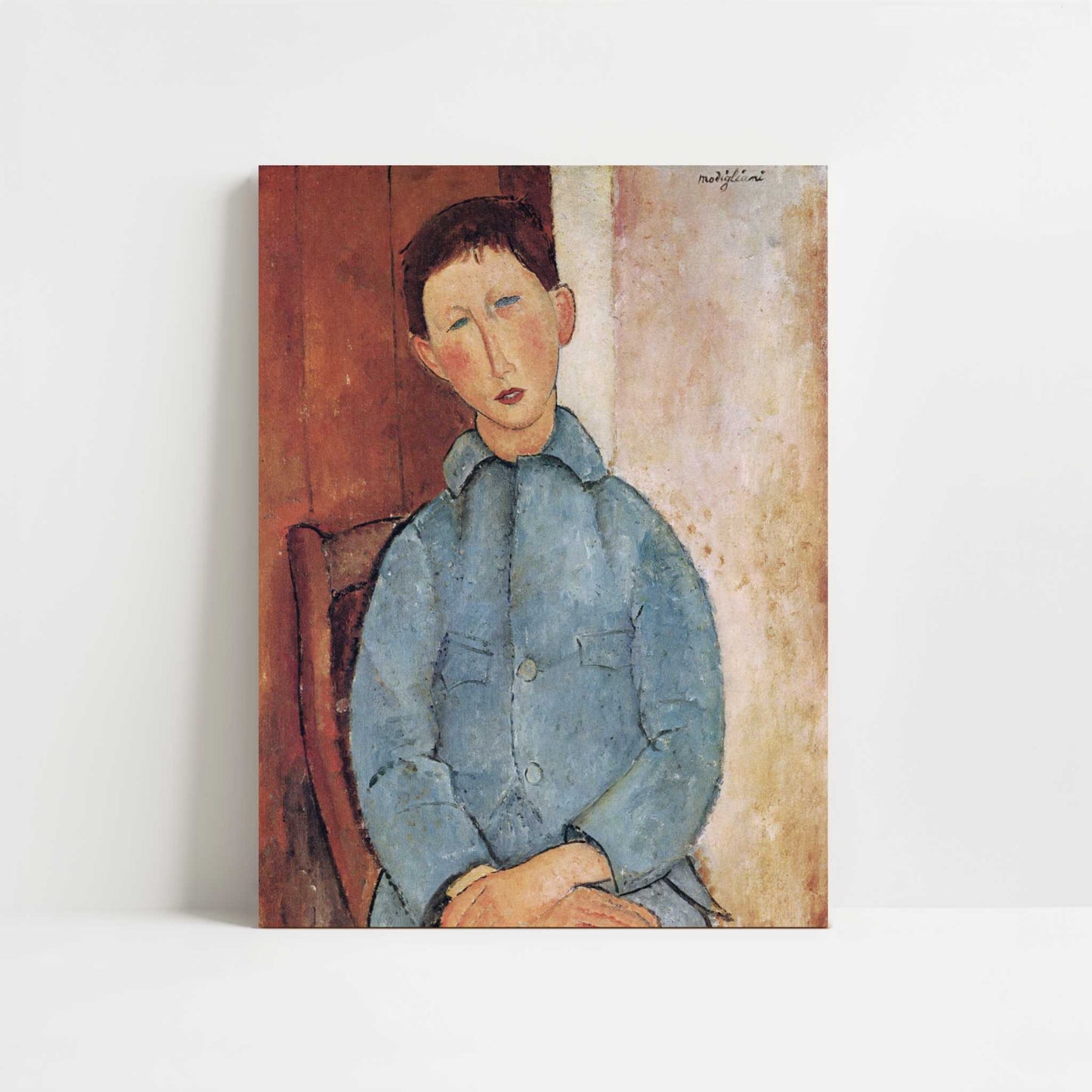 Boy in a Blue Jacket (1918) by Amedeo Modigliani – Art Print - Unframed art print