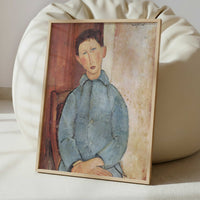Boy in a Blue Jacket (1918) by Amedeo Modigliani – Art Print - Interior inspiration