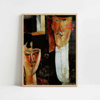 Bride & Groom (1915–16) by Amedeo Modigliani – Art Print - Art print in oak frame