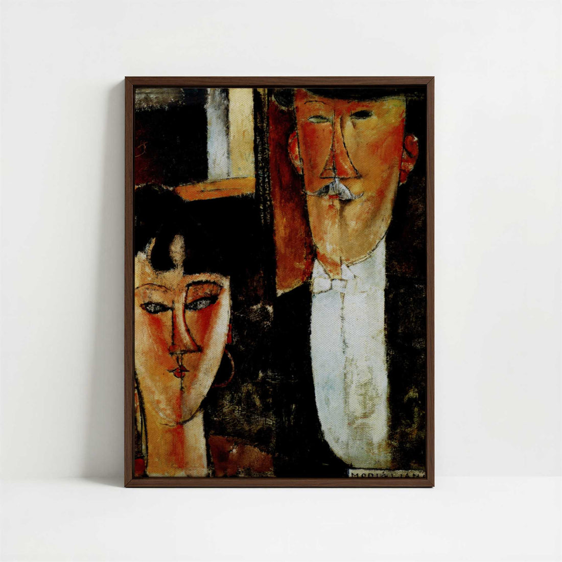Framed Canvas - Framed canvas in dark wood color frame