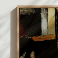 Framed Canvas - Close-up detail and texture of the framed canvas