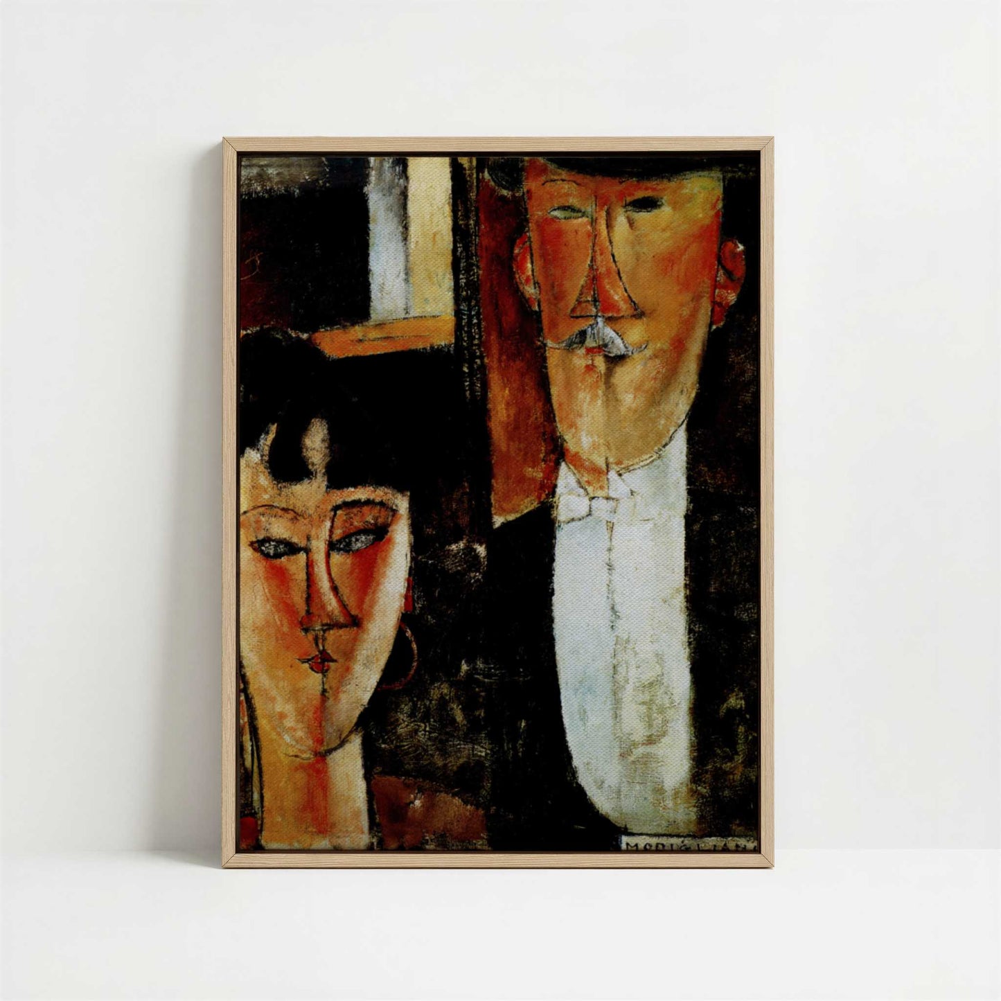 Framed Canvas - Framed canvas in oak color frame