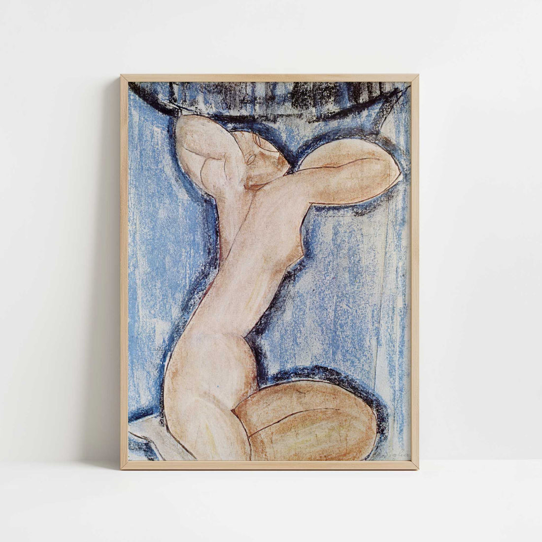 Caryatid (1910-16) by Amedeo Modigliani – Art Print - Art print in oak frame
