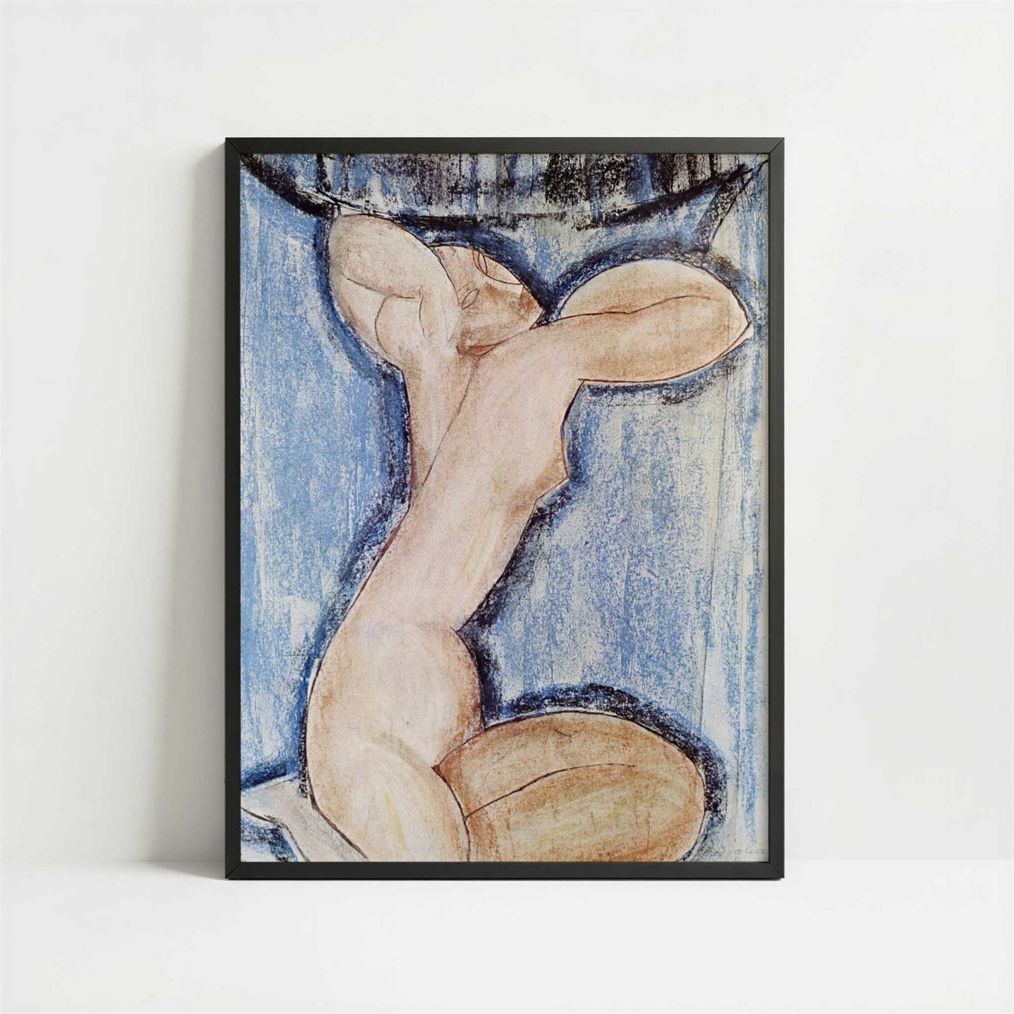 Caryatid (1910-16) by Amedeo Modigliani – Art Print - Art print in black frame