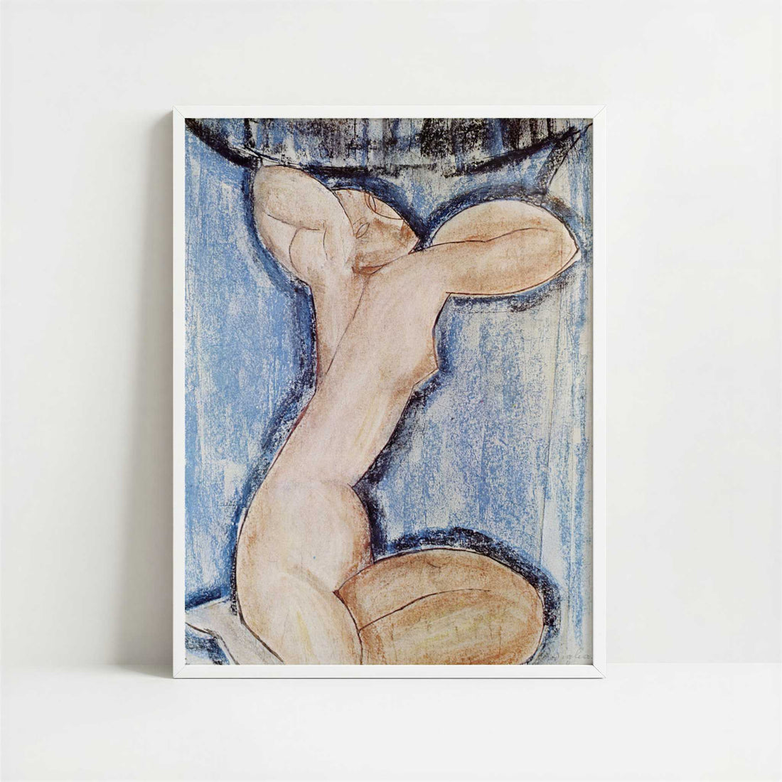 Caryatid (1910-16) by Amedeo Modigliani – Art Print - Art print in white frame